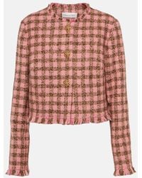 Oscar de la Renta - Checked Wool-Blend Tweed Jacket - Lyst