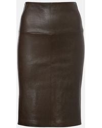 Stouls - Gin Leather Midi Skirt - Lyst