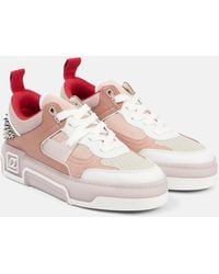 Christian Louboutin - Zapatillas De Piel Con Paneles Adornados - Lyst