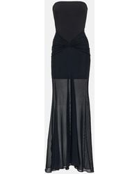 David Koma - Tulle-Trimmed Ruched Bustier Gown - Lyst
