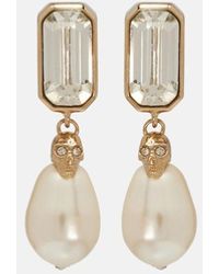 McQueen - Skull Embellished Drop Earrings - Lyst