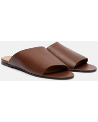 The Row - Signum Leather Slides - Lyst