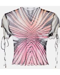 Roberto Cavalli - Printed Mesh Top - Lyst
