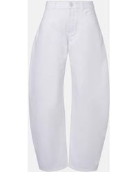 Alaïa - Mid-Rise Barrel-Leg Jeans - Lyst