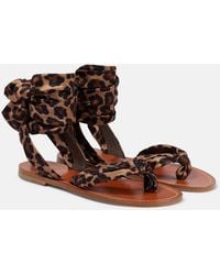 Christian Louboutin - Niloo Du Desert Leopard-Print Satin Sandals - Lyst