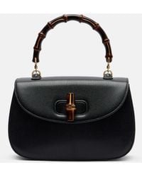 Gucci - Bamboo 1947 Medium Leather Top-Handle Bag - Lyst