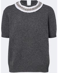 Prada - Embellished Wool And Cashmere Sweater - Lyst