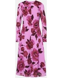 Erdem - Floral Crepe Midi Dress - Lyst