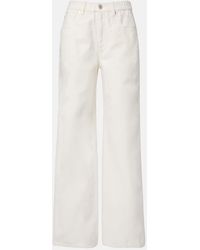 Brunello Cucinelli - Weite Hose Aus Baumwolle Und Leinen - Lyst