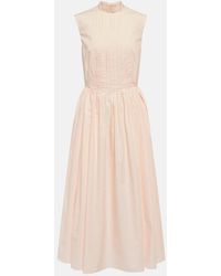 ROKSANDA - Prinesa Pleated Cotton Midi Dress - Lyst