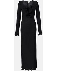 Magda Butrym - Floral-Appliques Sheer Maxi Dress - Lyst
