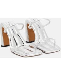 Proenza Schouler - Square Slide Metallic Leather Sandals - Lyst