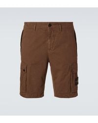 Stone Island - Compass Cotton Canvas Cargo Shorts - Lyst