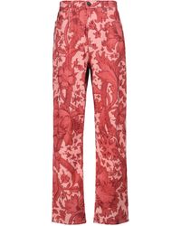 Etro Bedruckte Hose aus Cord - Pink