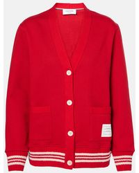 Thom Browne - 4-Bar Boucle-Trimmed Cotton Cardigan - Lyst