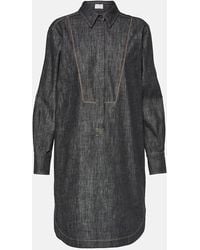 Brunello Cucinelli - Hemdblusenkleid Aus Denim - Lyst
