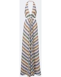 Missoni - Zigzag Cutout Lame Maxi Dress - Lyst