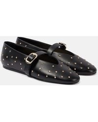 Le Monde Beryl - Stella Embellished Leather Ballet Flats - Lyst