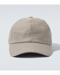Brioni - Logo Linen And Wool Baseball Cap - Lyst