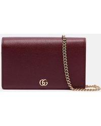 Gucci - Gg Marmont Wallet On Chain, Leather - Lyst