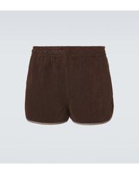 Versace - Shorts De Rizo De Algodon Con Logo - Lyst