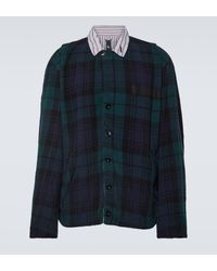 Sacai - Pinstriped Reversible Wool Jacket - Lyst