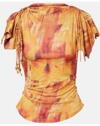 Isabel Marant - Jazia Printed Ruffled Cotton Top - Lyst