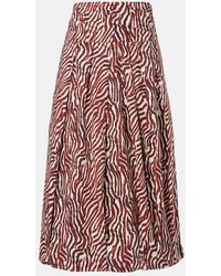 Proenza Schouler - Label Nessa Printed Cotton-Blend Midi Skirt - Lyst