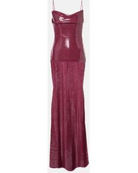 Alex Perry - Abito Lungo Con Corsetto E Paillettes - Lyst
