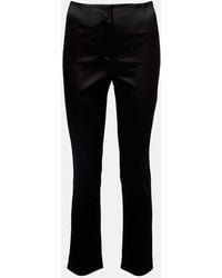 Veronica Beard - Pantalon Slim Raccourci Stila A Taille Haute En Satin - Lyst