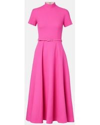 Emilia Wickstead - Camilla Belted Wool Midi Dress - Lyst