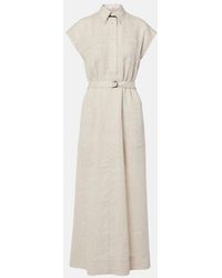 Brunello Cucinelli - Linen Maxi Dress - Lyst