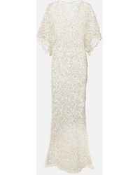 Norma Kamali - Obie Crochet Cotton And Linen Maxi Dress - Lyst