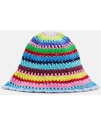 Ganni - Crochet Cotton Bucket Hat - Lyst