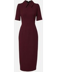 Emilia Wickstead - Valletta Wool Crepe Midi Dress - Lyst