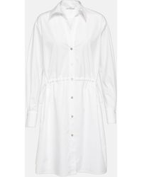 Vince - Ruched Cotton Shirtdress - Lyst