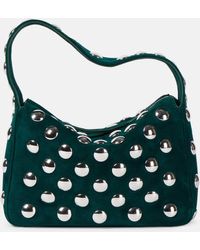 Khaite - Elena Small Studded Suede Shoulder Bag - Lyst