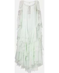 Chloé - Robe Aus Seidenmusselin - Lyst