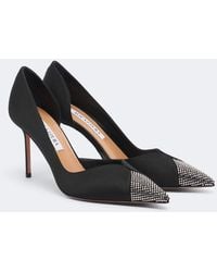Aquazzura - Narcisse Crystal-Embellished Satin Pumps - Lyst