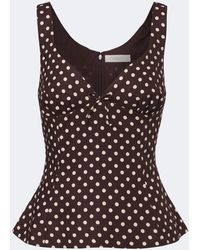 Faithfull the Brand - Martuba Polka-Dot Peplum Linen Top - Lyst