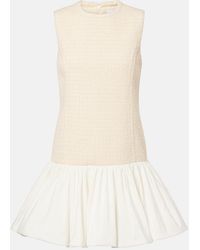 Patou - Tweed And Faille Minidress - Lyst