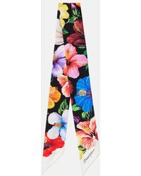 Dolce & Gabbana - Floral Silk Twill Scarf - Lyst