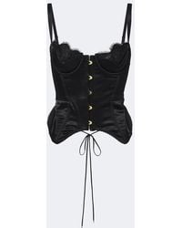 Maria Lucia Hohan - Samya Lace-Trimmed Satin Bustier Top - Lyst