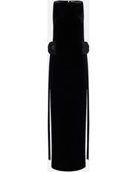 Self-Portrait - Embellished Bow-Detail Velvet Maxi Dress - Lyst