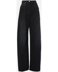 Prada - Jeans A Gamba Larga E Vita Alta - Lyst