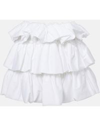 Noir Kei Ninomiya - Tiered Cotton Miniskirt - Lyst