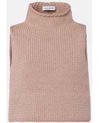 Alaïa - Cropped Cotton-Blend Turtleneck Top - Lyst