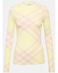 Burberry - Check Wool-Blend Top - Lyst