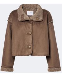 Velvet - Esme Teddy-Lined Cropped Jacket - Lyst