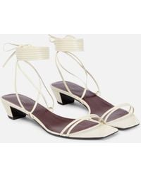 The Row - Graphic Strap Leather Sandals - Lyst